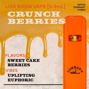 Crunch Berries 0.5g Live Rosin Disposable Vape Sativa